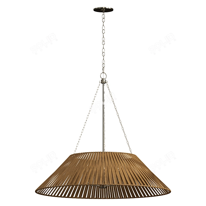 Elegant Designer Nickel Pendant Light 3D model image 1