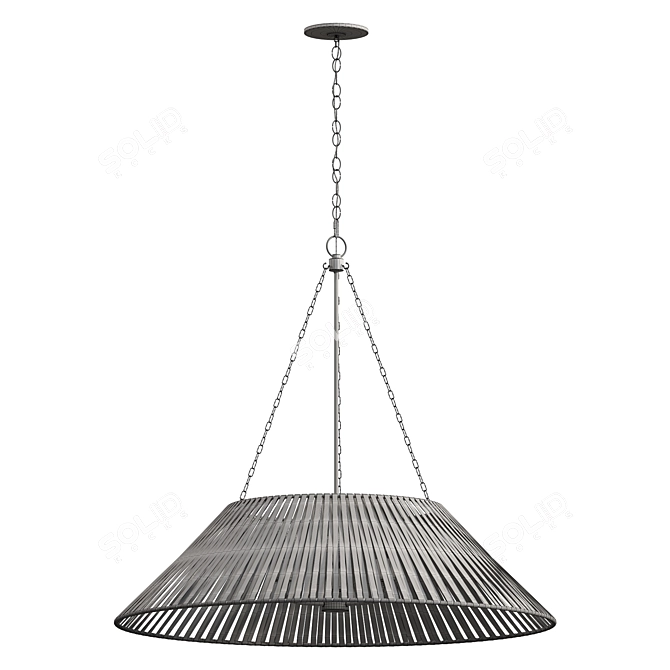 Elegant Designer Nickel Pendant Light 3D model image 2