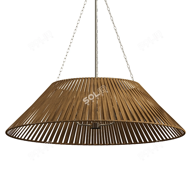 Elegant Designer Nickel Pendant Light 3D model image 3