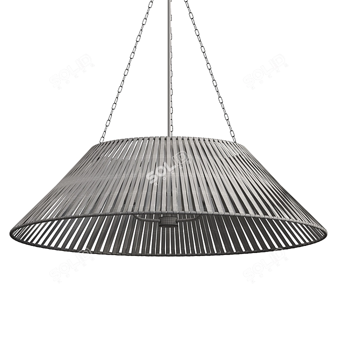 Elegant Designer Nickel Pendant Light 3D model image 4