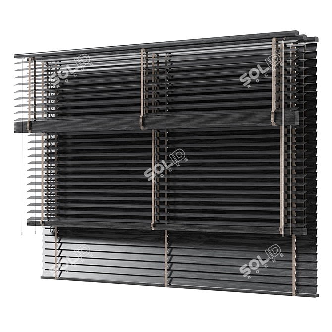 Wooden Blinds Set 24, 150-200cm 3D model image 1