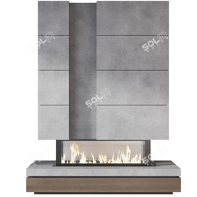 Modern Fireplace 3D Model 3D model image 2