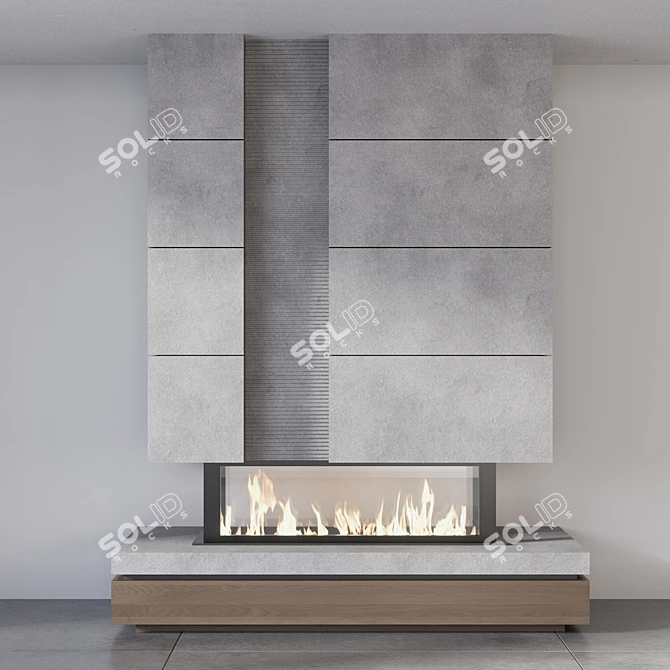 Modern Fireplace 3D Model 3D model image 3