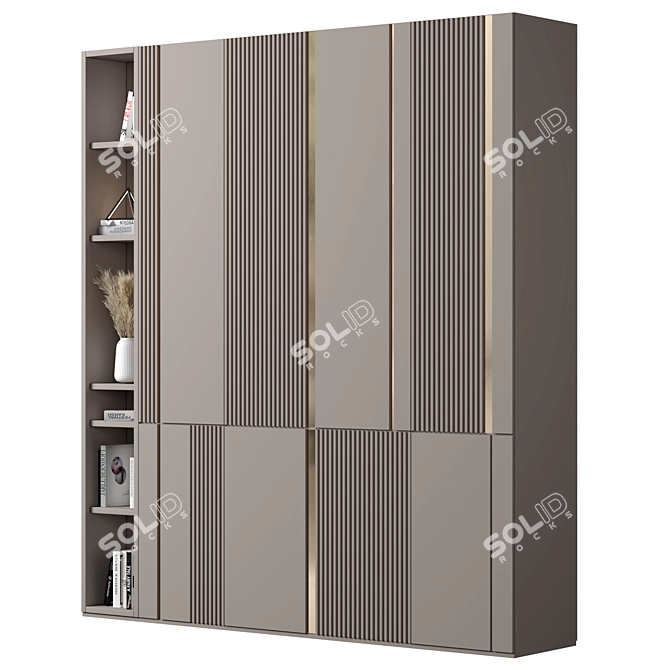 Modular High-Quality Wardrobe 3D model image 2