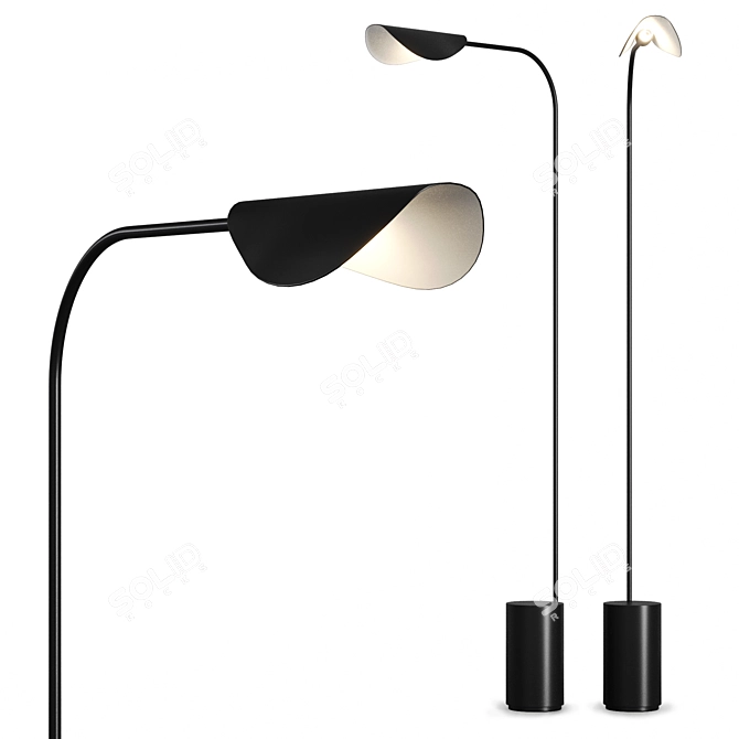 Minimalist Zen-Style Floor Lamp 3D model image 1