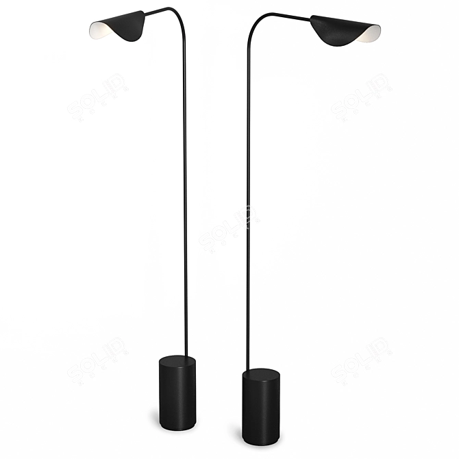 Minimalist Zen-Style Floor Lamp 3D model image 3
