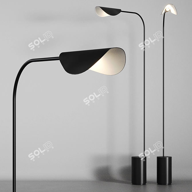 Minimalist Zen-Style Floor Lamp 3D model image 5