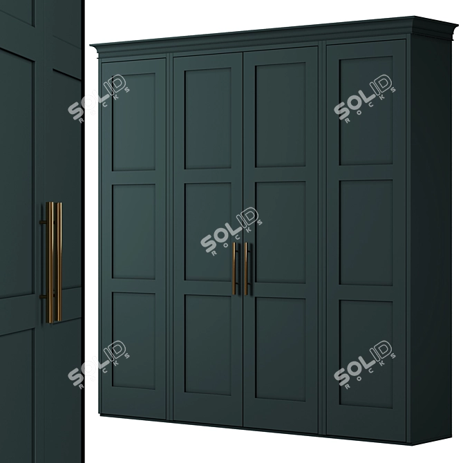 Modular High-Quality Wardrobe 3D model image 1