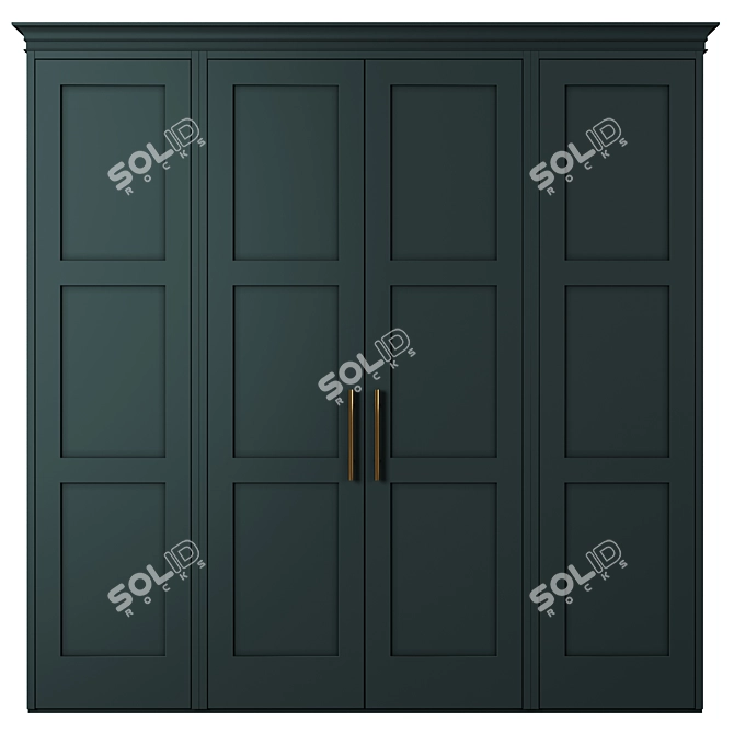 Modular High-Quality Wardrobe 3D model image 2