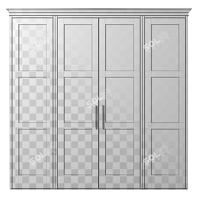 Modular High-Quality Wardrobe 3D model image 3