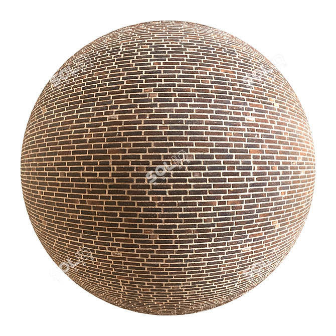 Displacement-Ready Textured Brick-086 3D model image 1