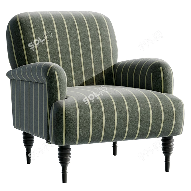 Modern Upholstered Armchair with Textured Design 3D model image 1
