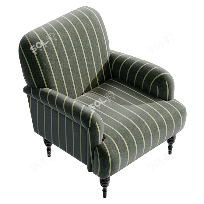 Modern Upholstered Armchair with Textured Design 3D model image 5