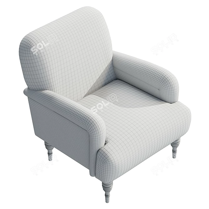 Modern Upholstered Armchair with Textured Design 3D model image 6