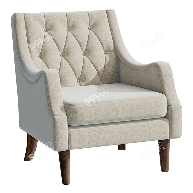 Anatonia Tufted Wingback Chair in Large Size 3D model image 1