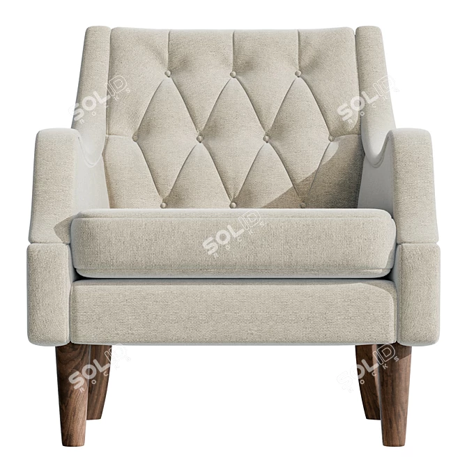 Anatonia Tufted Wingback Chair in Large Size 3D model image 2
