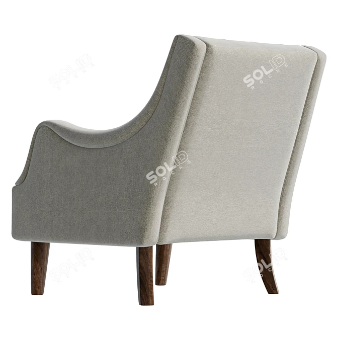Anatonia Tufted Wingback Chair in Large Size 3D model image 3