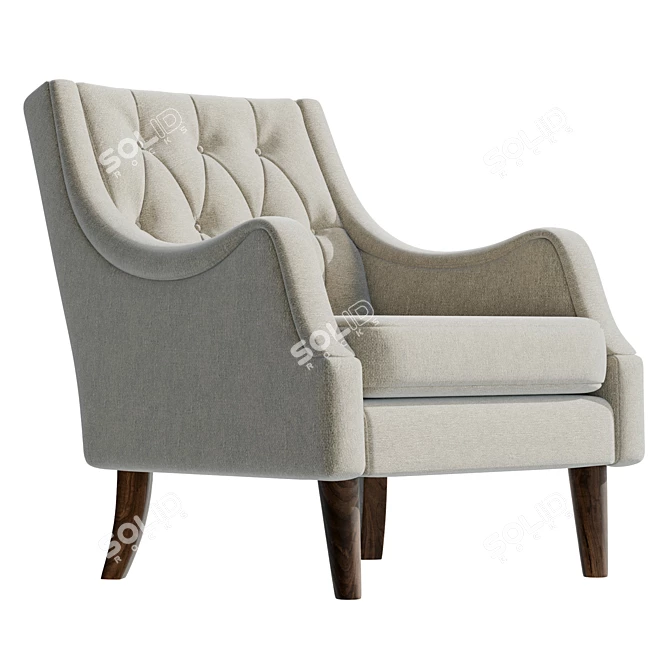 Anatonia Tufted Wingback Chair in Large Size 3D model image 4