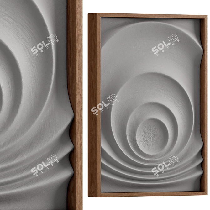 Harmonious Wall Sculpture, Plaster-Woodsemblage 3D model image 2