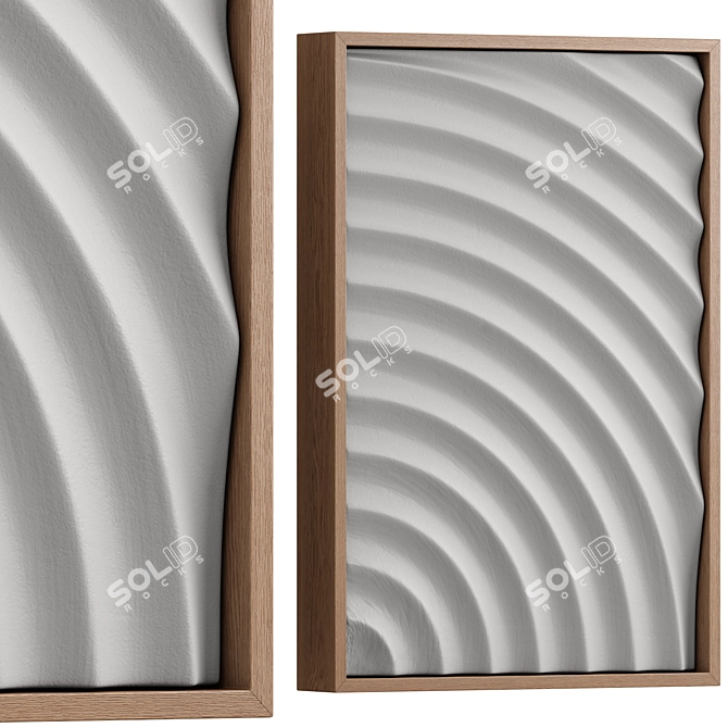 Harmonious Wall Sculpture, Plaster-Woodsemblage 3D model image 3