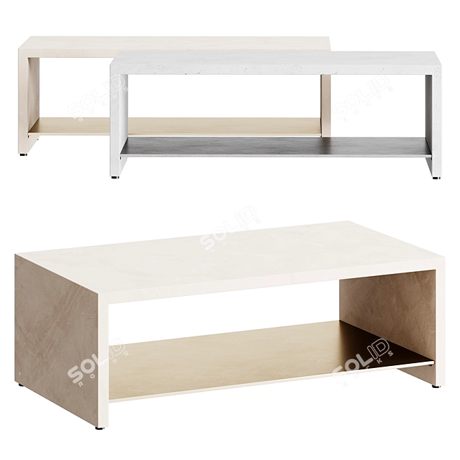 Sleek Grey Hugo Coffee Table 3D model image 1