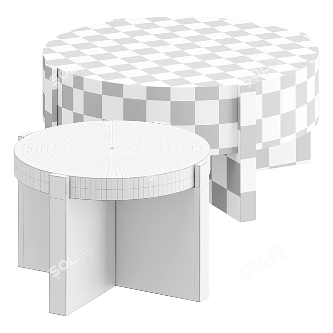 Rustic Oak Coffee Table 3D model image 3