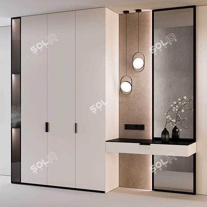 Elegant White Hallway Decor 3D model image 5