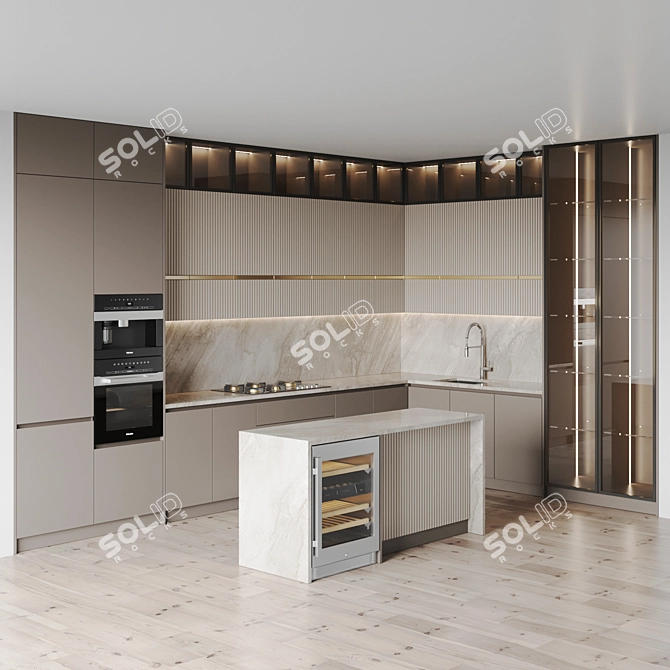 Modern Kitchen 3D Models Set 3D model image 1