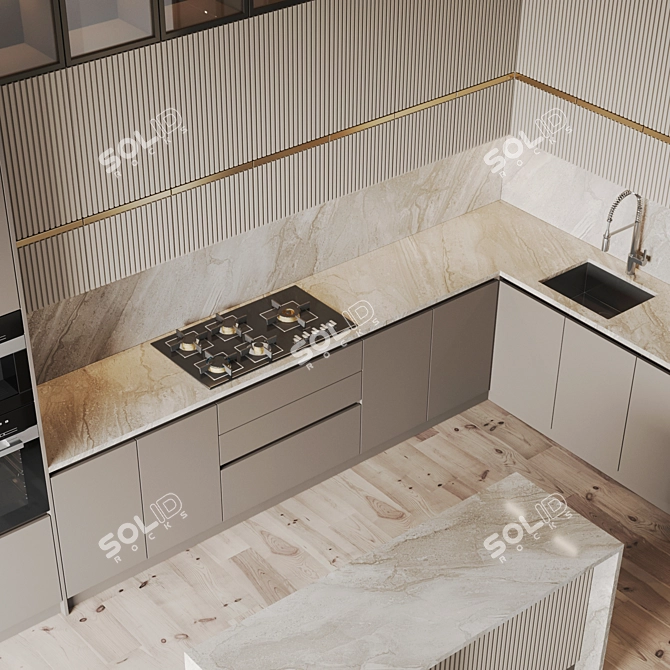 Modern Kitchen 3D Models Set 3D model image 5