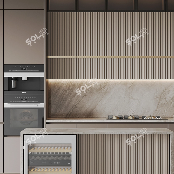 Modern Kitchen 3D Models Set 3D model image 6