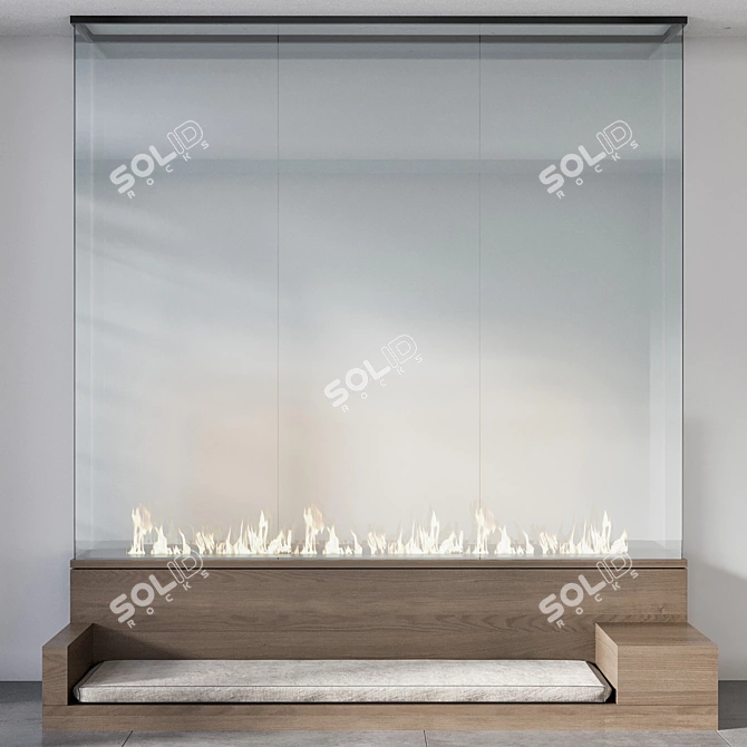 Versatile 3D Fireplace Model 3D model image 2