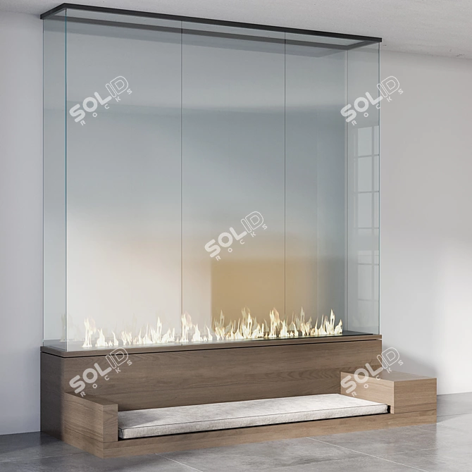 Versatile 3D Fireplace Model 3D model image 3