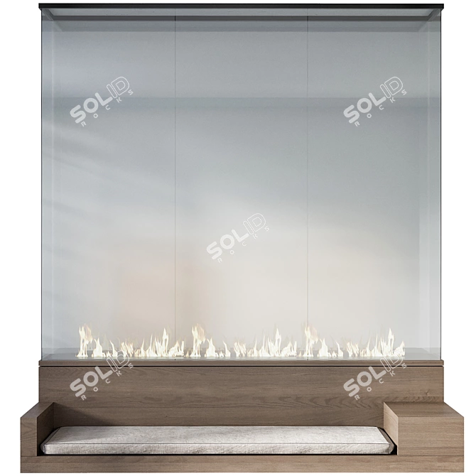 Versatile 3D Fireplace Model 3D model image 5