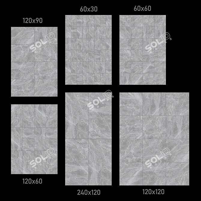 Luxury Gray Marble Materials Kit 3D model image 3