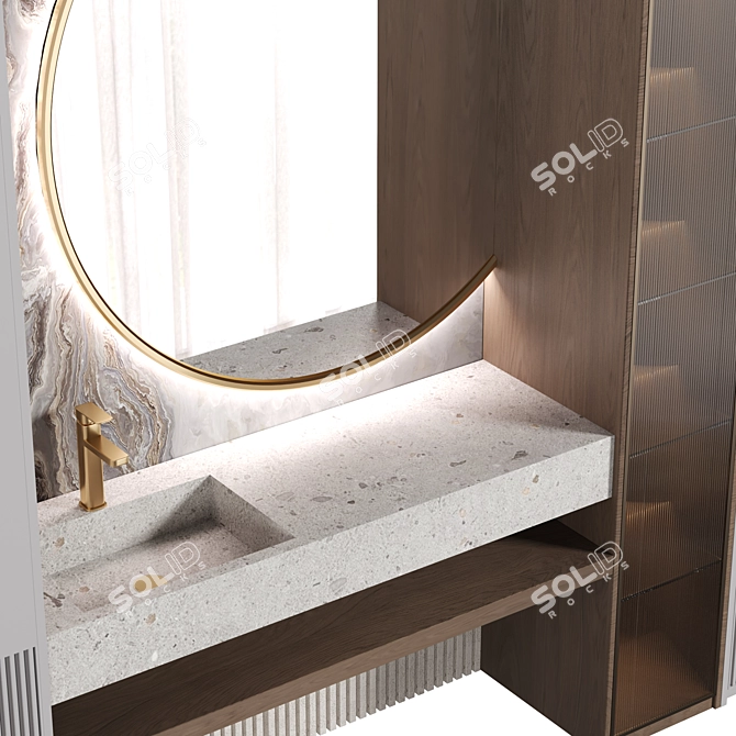 Modern Modular Bathroom Cabinet 3D model image 3