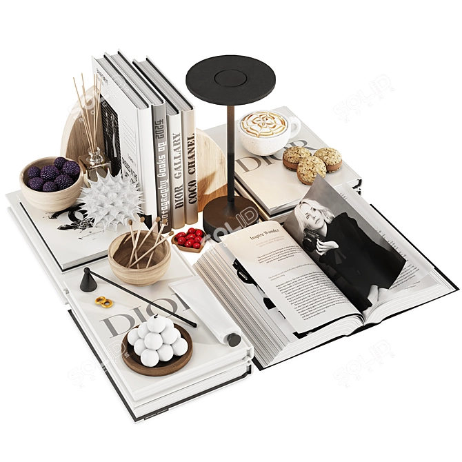 Modern Decor Set with Lamp 3D model image 1