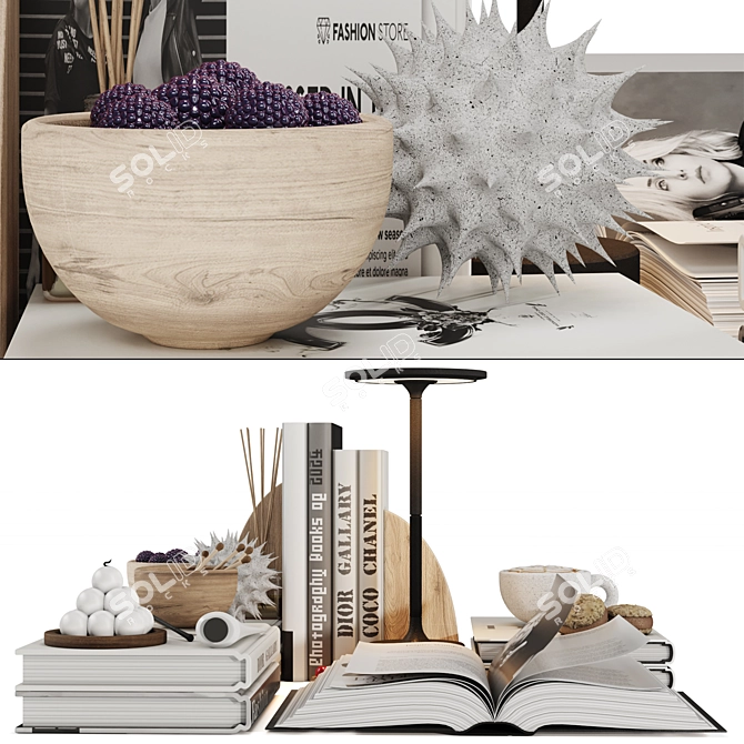 Modern Decor Set with Lamp 3D model image 2