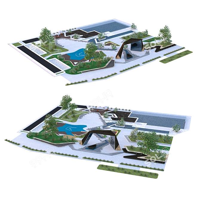 Urban Oasis 3D Model 3D model image 2