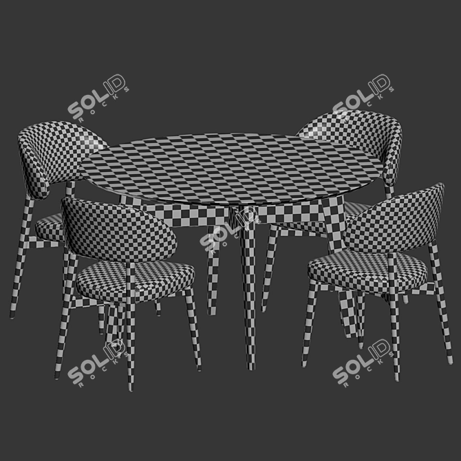  Stylish Dining Set with Chairs 3D model image 5