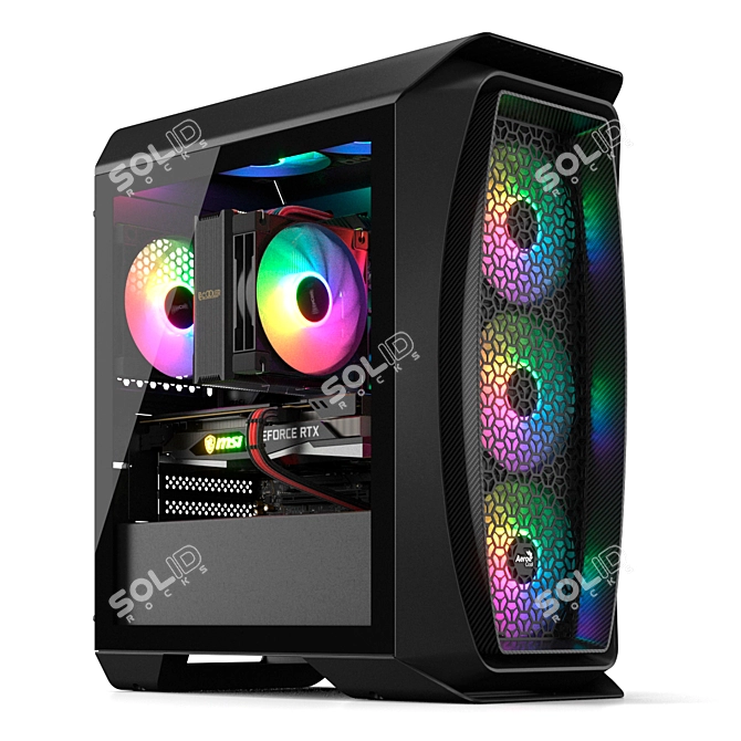 Mini Gaming PC with Corona Lighting 3D model image 1