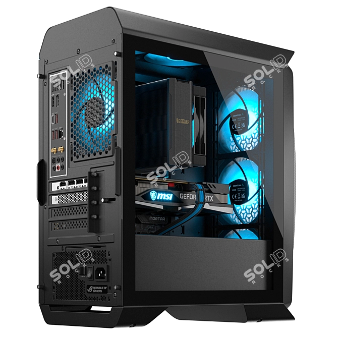 Mini Gaming PC with Corona Lighting 3D model image 4