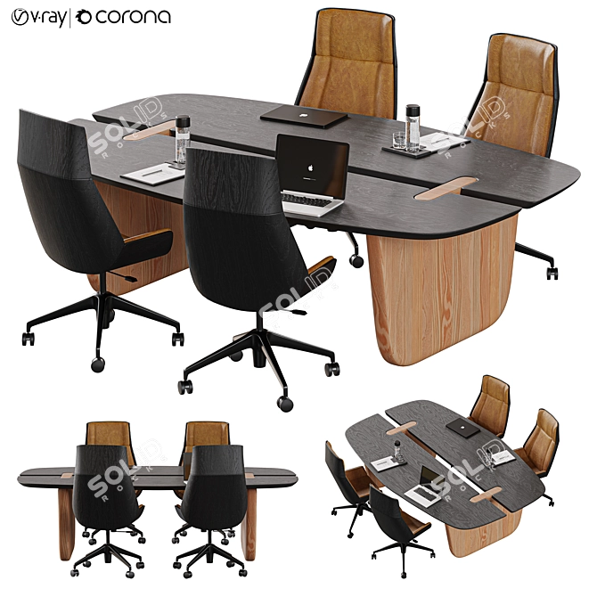 Modern Conference Table | Minimalistic Design 3D model image 1