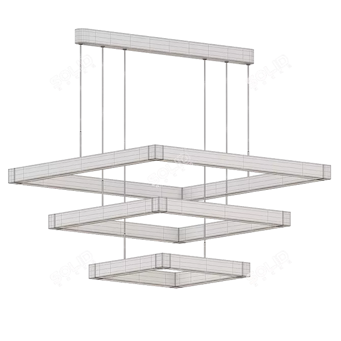 Elegant LED Chandelier Fixture 3D model image 2