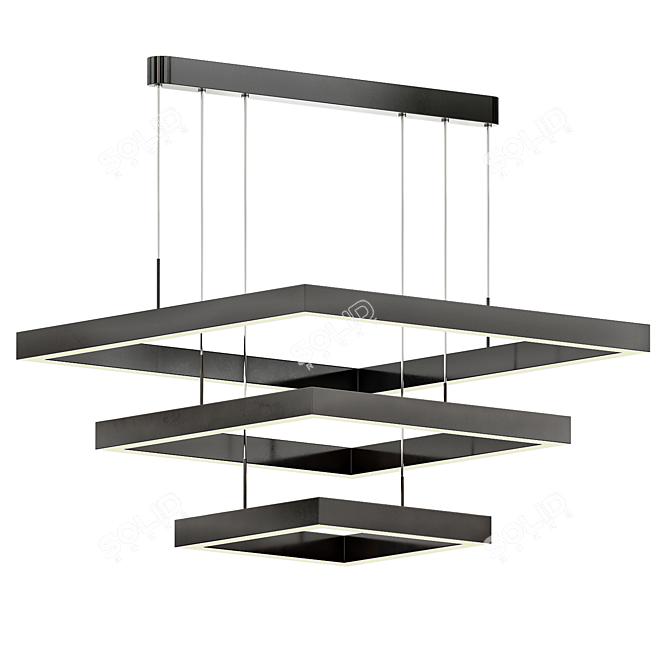 Elegant LED Chandelier Fixture 3D model image 3