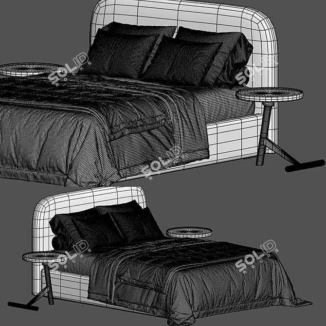 Modern Bed Keviya 3D Model 3D model image 5