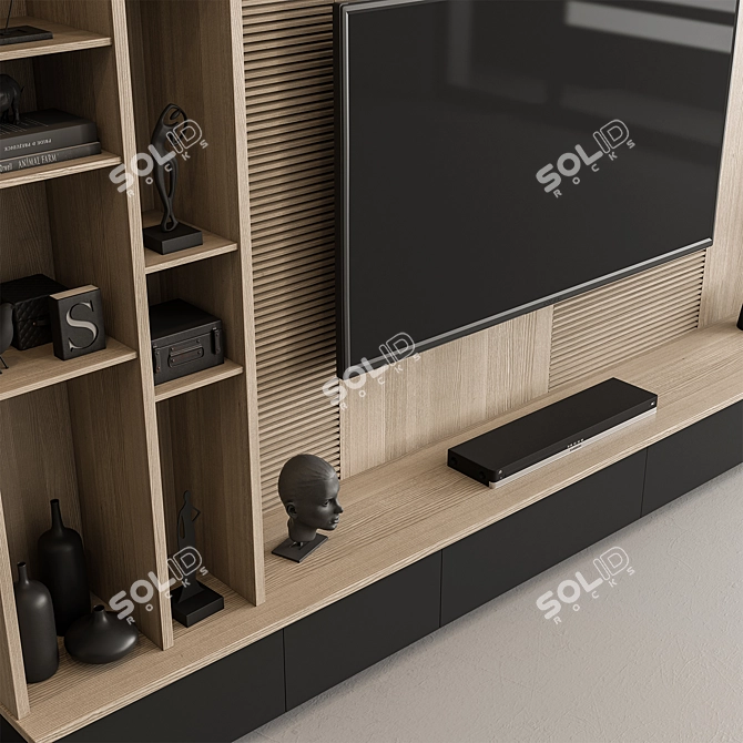 Rustic TV Wall Mount Set 3D model image 2