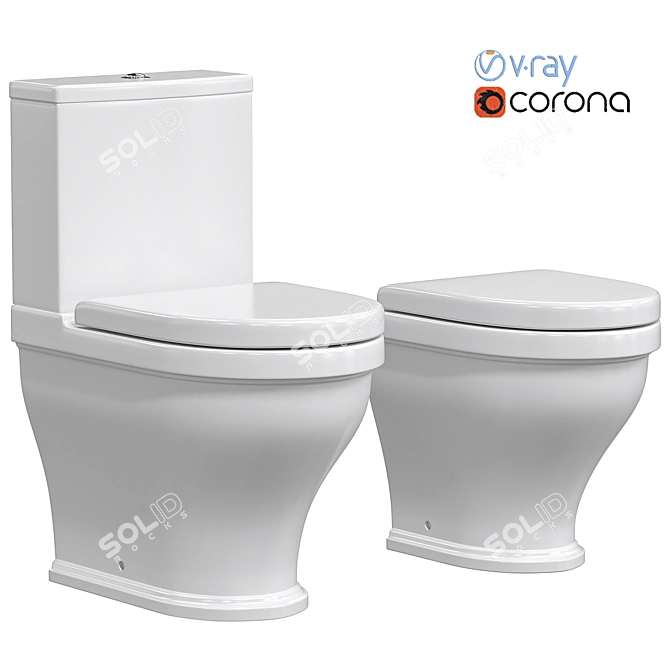 Compact Rimless Toilet CEZARES GIUBILEO 3D model image 1