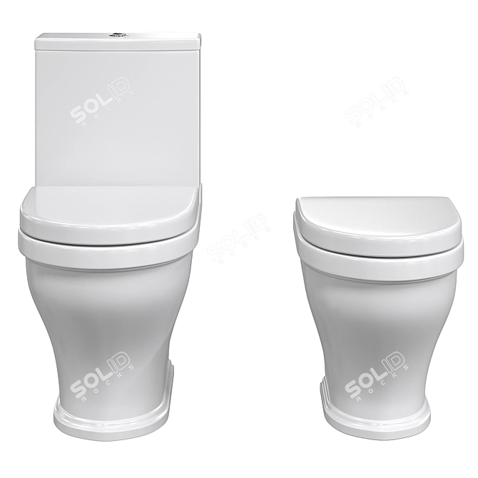 Compact Rimless Toilet CEZARES GIUBILEO 3D model image 2