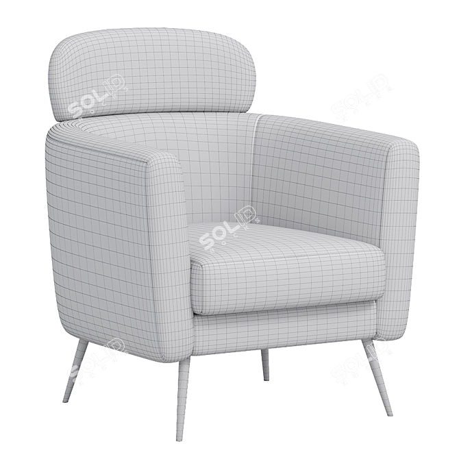 Modern Bedroom Fabric Sofa Chair 3D model image 4