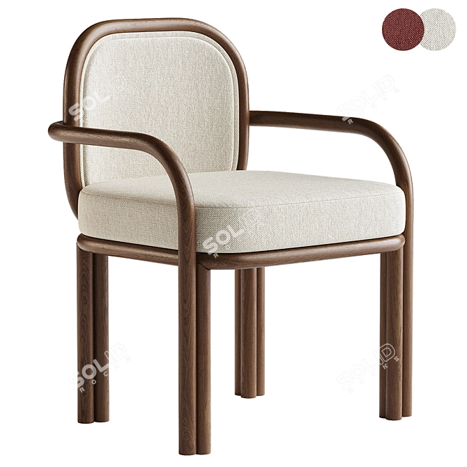 Sleek James Dining Chair 3D model image 1